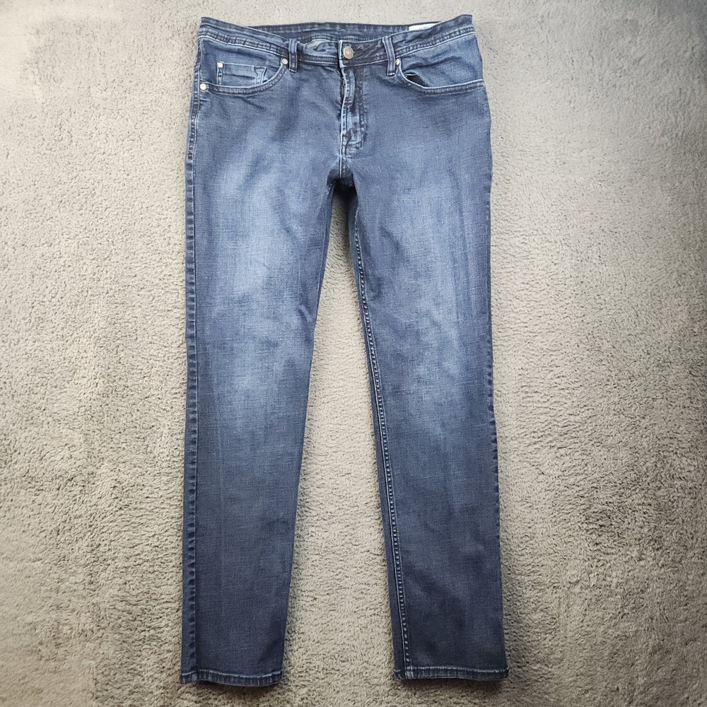 Buffalo Jackson Straight Leg Jeans Mens 36x34 Blue Mid Rise Stretch Denim Pants